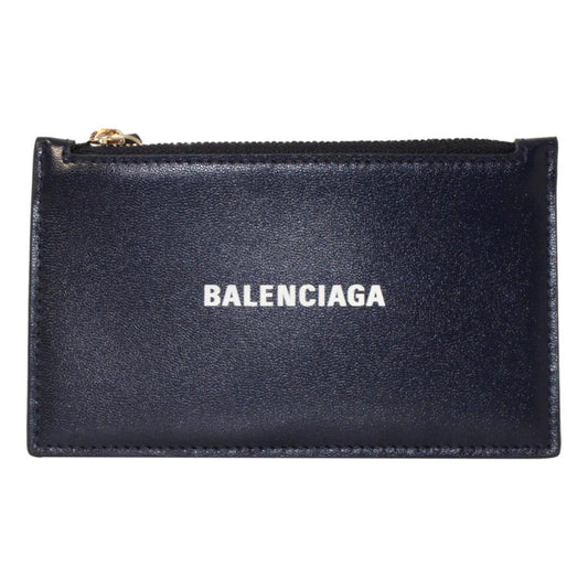 Balenciaga Cash Navy Leather Large Coin Card Holder Wallet