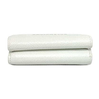 Balenciaga Everyday White Leather Logo Mini Trifold Wallet