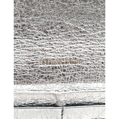 Balenciaga Papier Metallic Silver Arena Leather Envelope Wallet