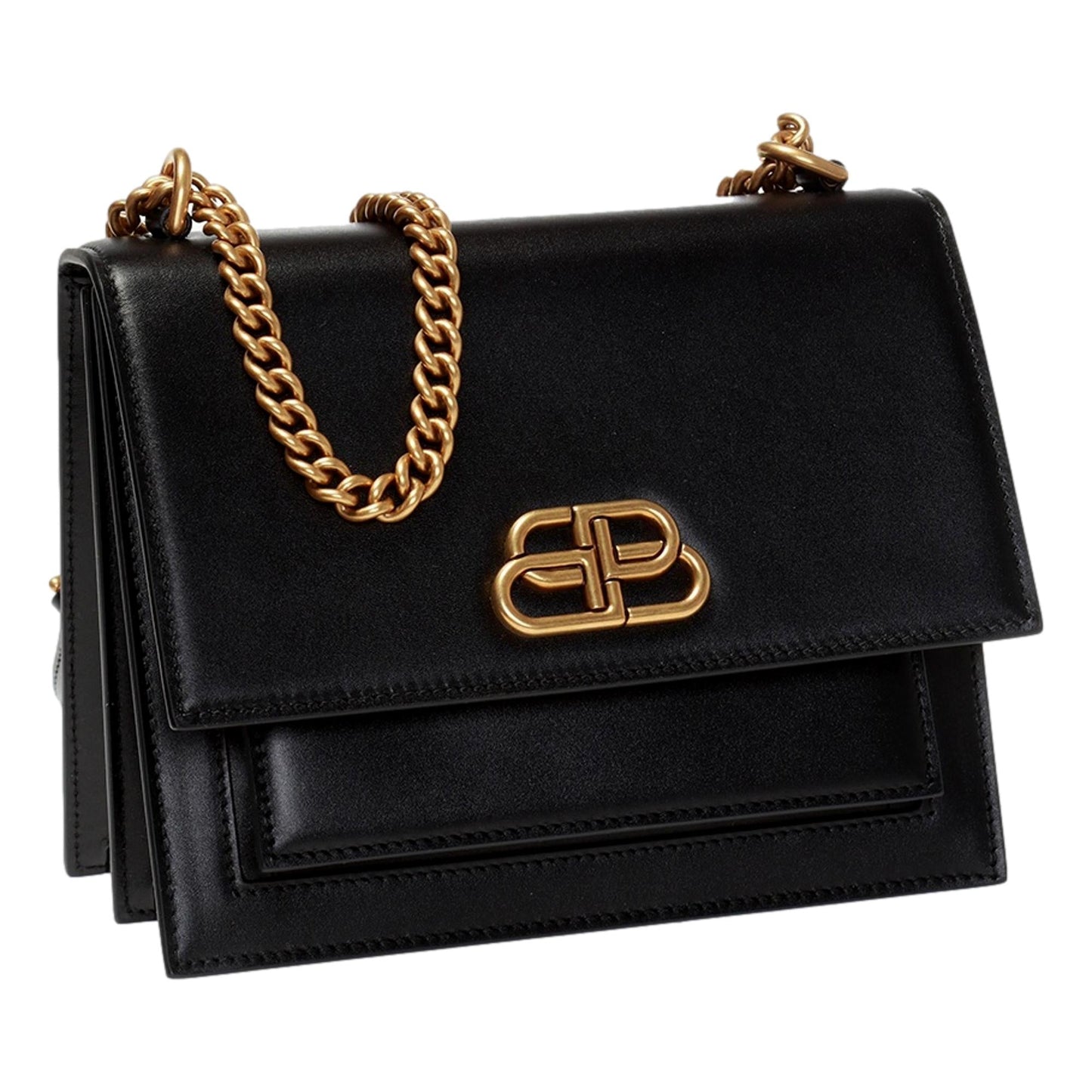 Balenciaga S Sharp Smooth Calfskin Leather Box Shoulder Bag 580641