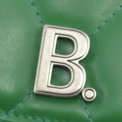 Balenciaga Touch Leaf Green Nappa Leather Quilted Mini Trifold Wallet