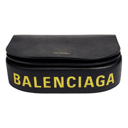 Balenciaga Ville Day Navy Grained Leather Shoulder Bag