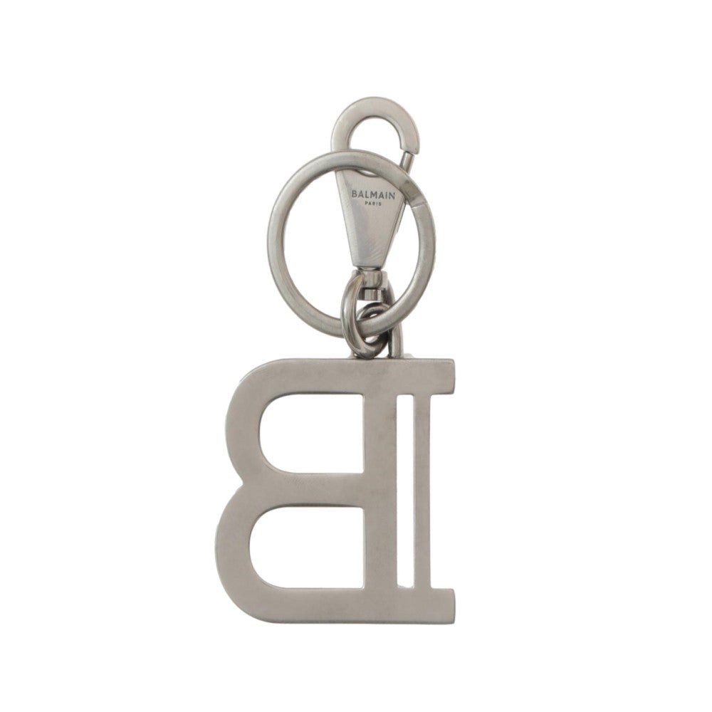 Balmain B-Keyring Silver-tone Metal Keychain TN4J001M