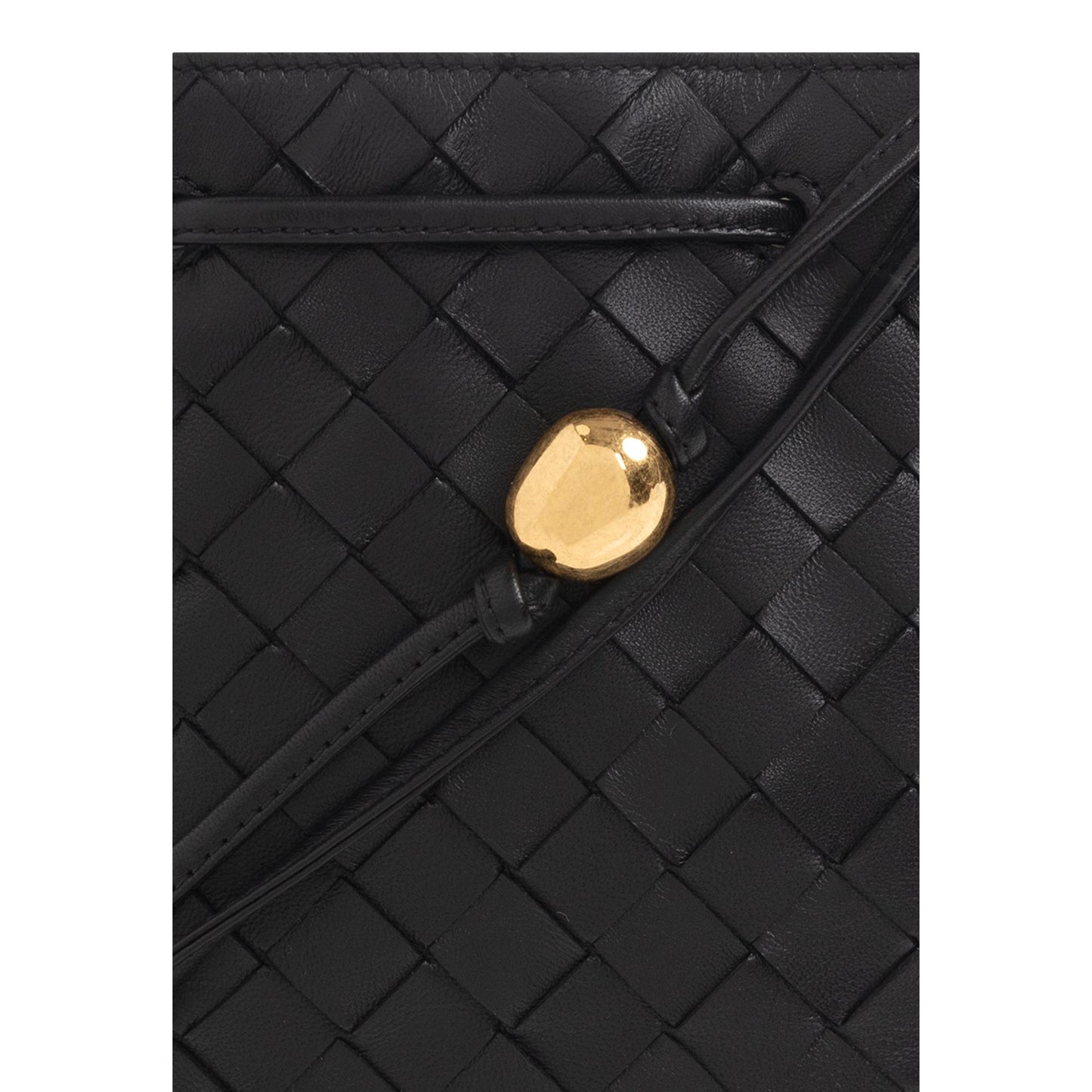 Bottega Veneta Intrecciato Black Woven Leather Bucket Crossbody Bag