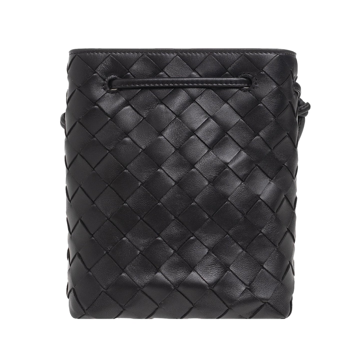 Bottega Veneta Intrecciato Black Woven Leather Bucket Crossbody Bag