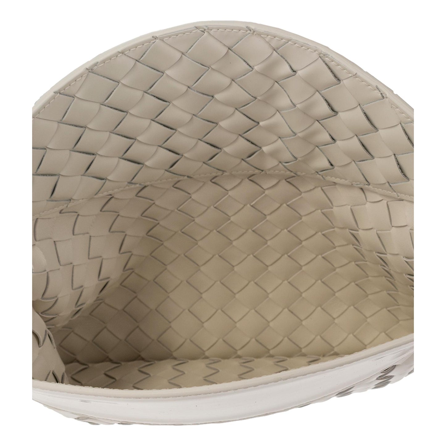 Bottega Veneta Intrecciato Patent Ivory Leather Flap Small Shoulder Bag