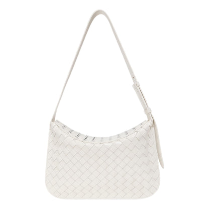 Bottega Veneta Intrecciato Patent Ivory Leather Flap Small Shoulder Bag