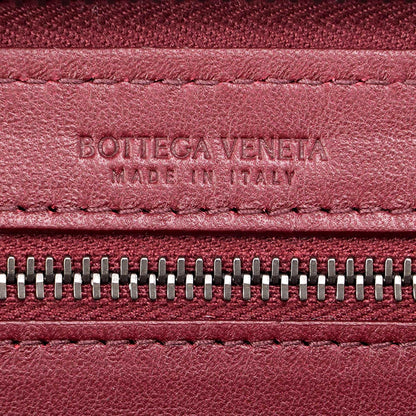 Bottega Veneta Intrecciato Zipper French Calf Leather Wallet Bordeaux