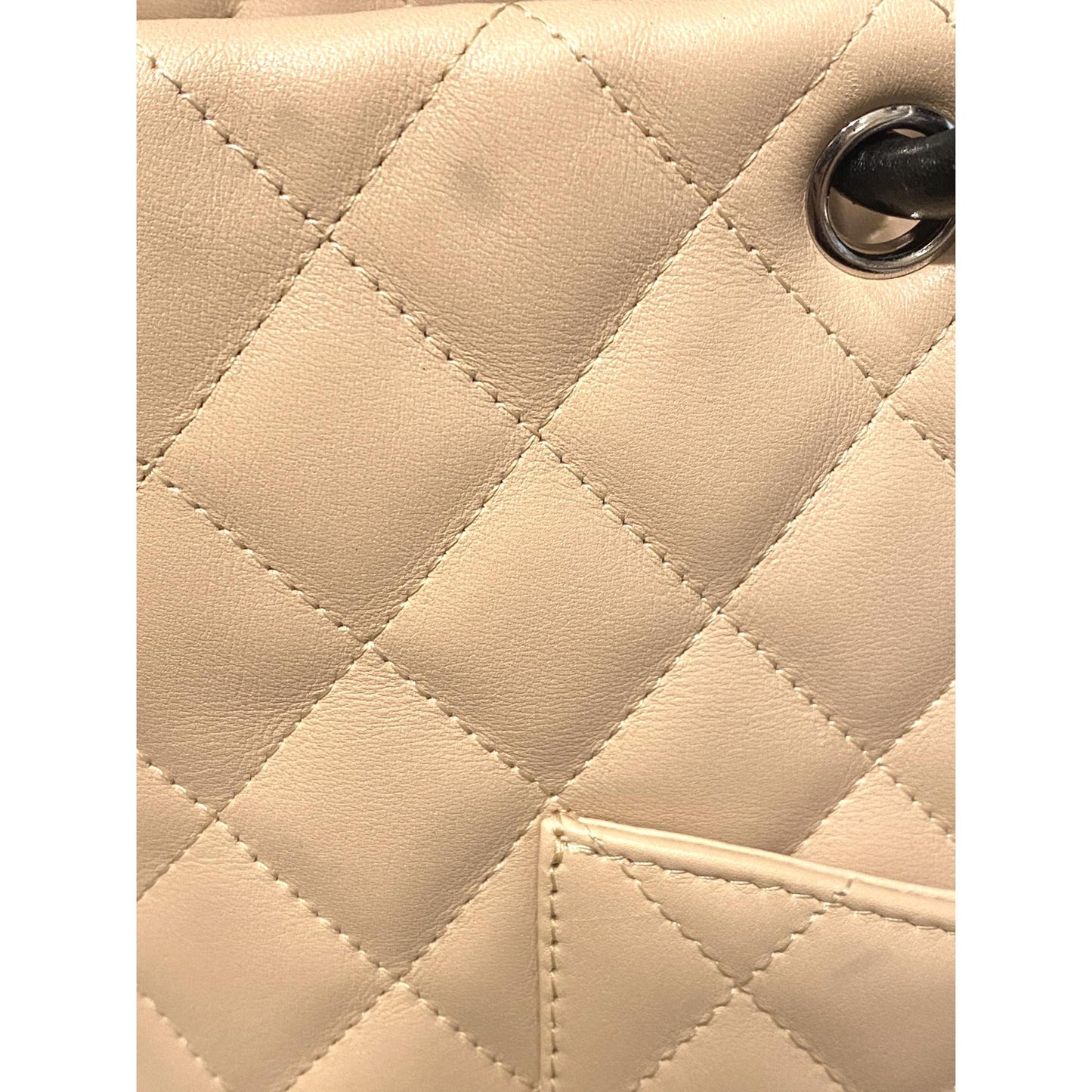 Chanel Cambon Ligne Beige Quilted Calfskin Leather Small Tote Bag