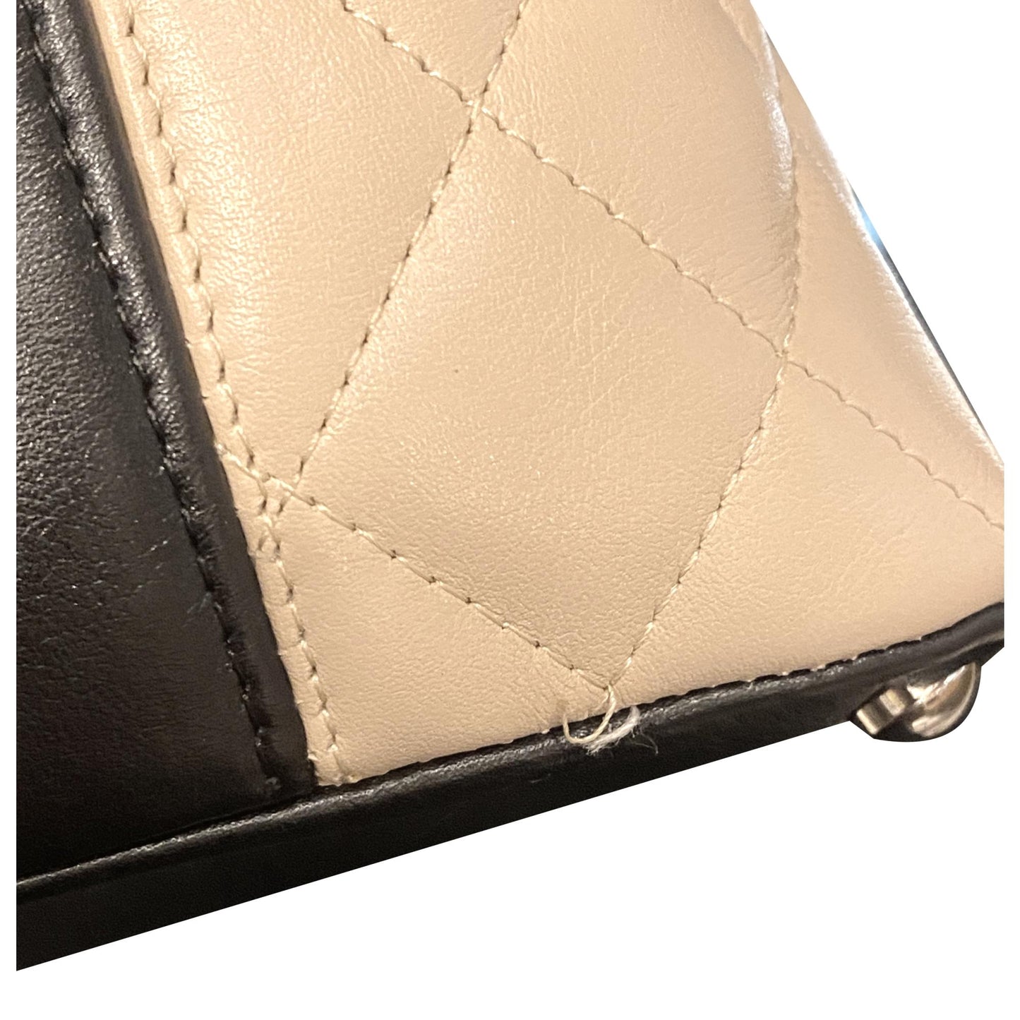 Chanel Cambon Ligne Beige Quilted Calfskin Leather Small Tote Bag