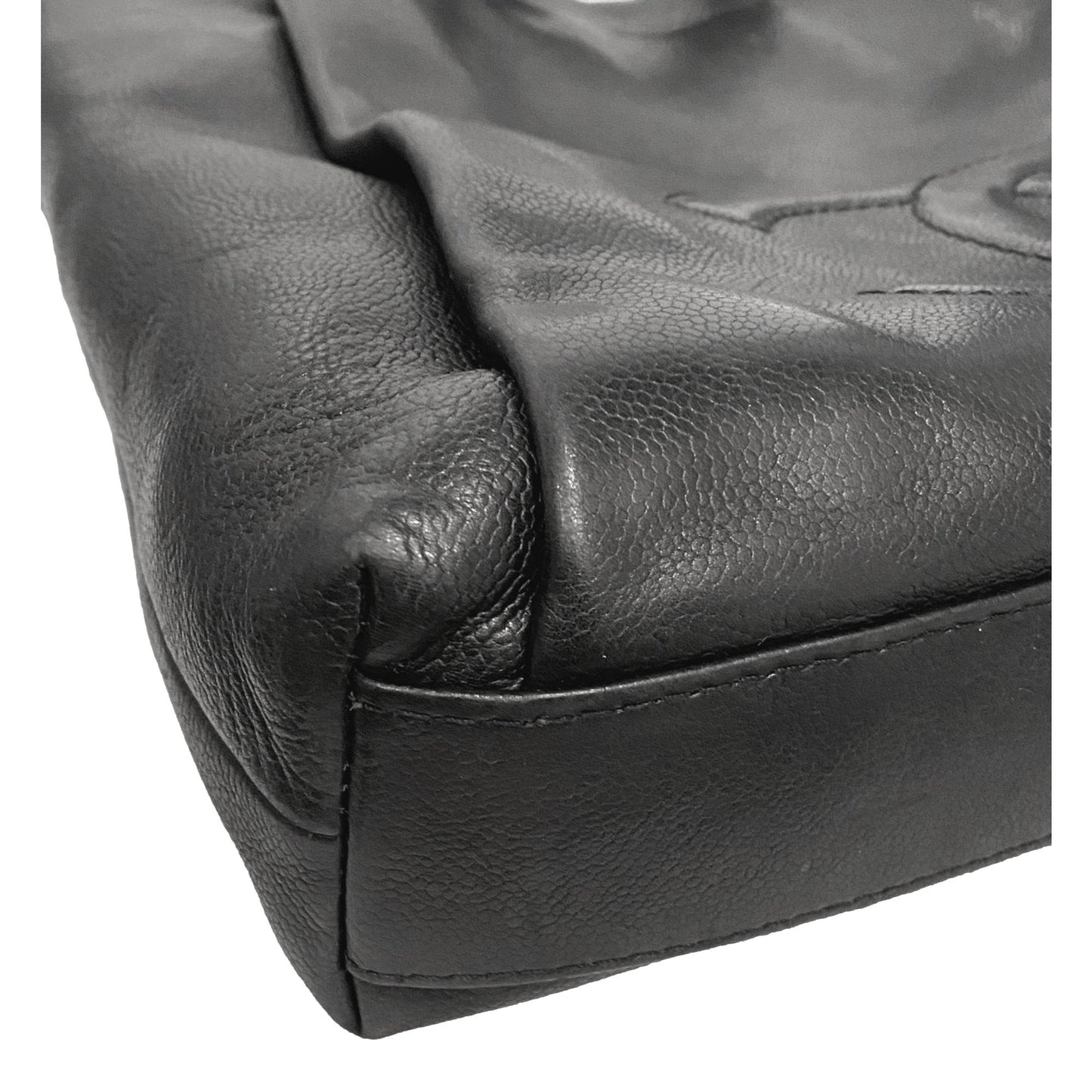 Chanel CC Caviar Embossed Black Leather Tote Bag