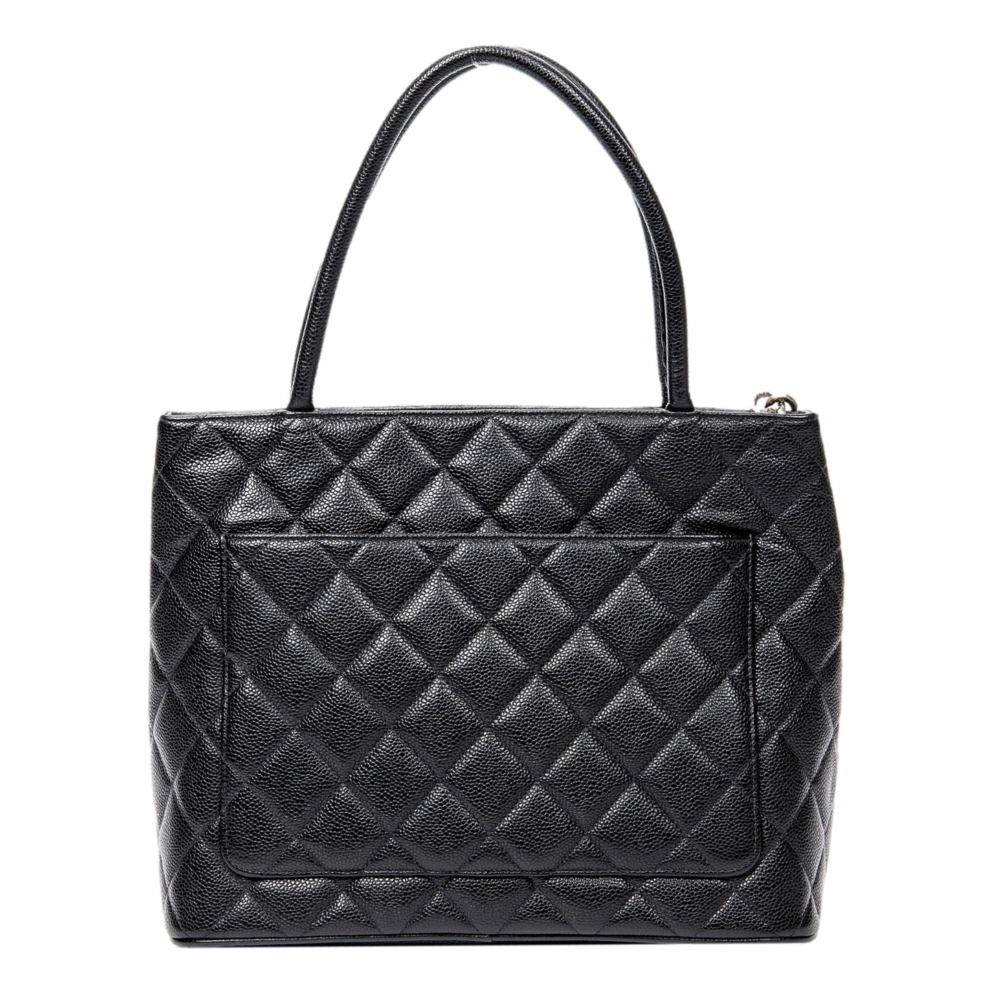 Chanel Medallion Black Caviar Quilted Leather Tote Bag