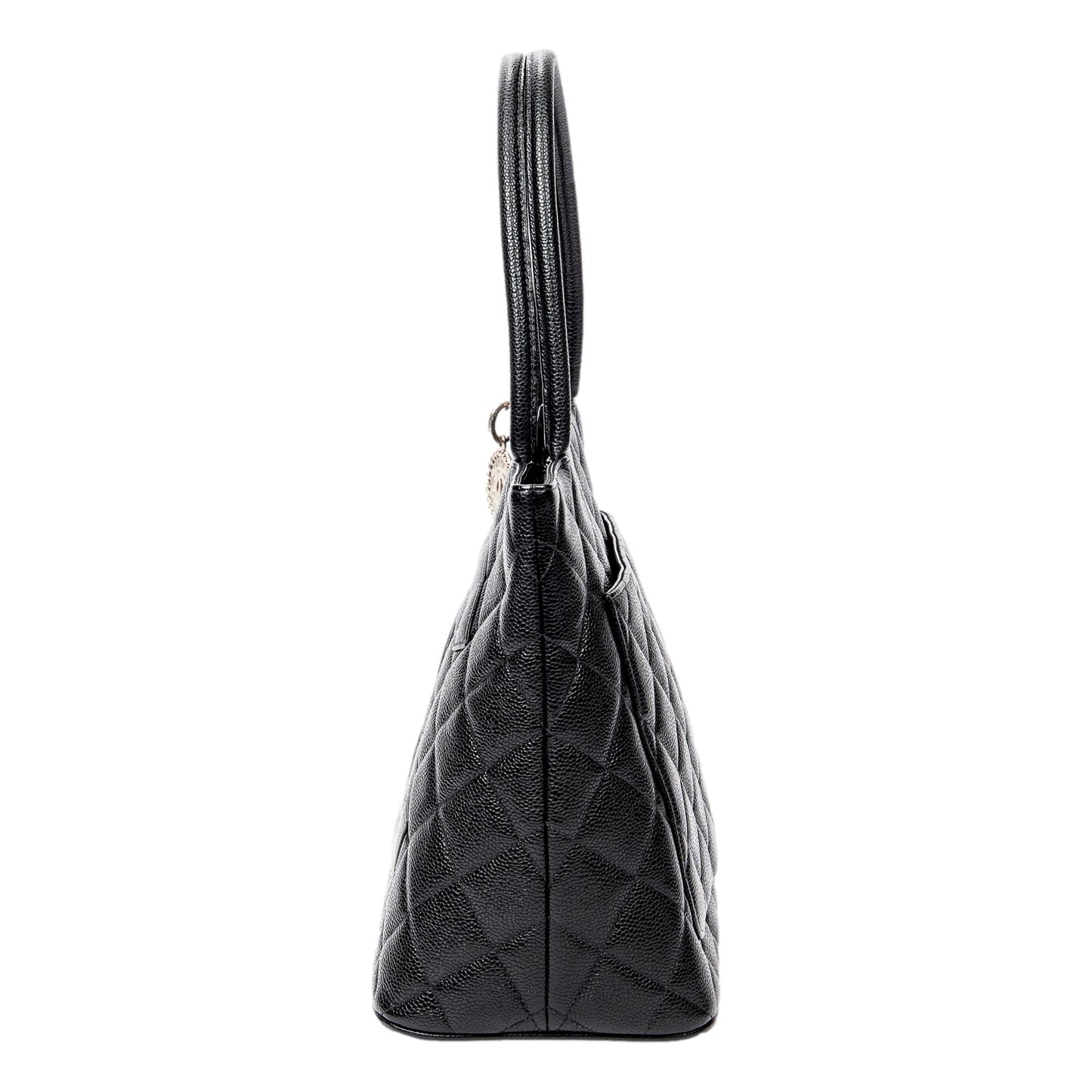 Chanel Medallion Black Caviar Quilted Leather Tote Bag