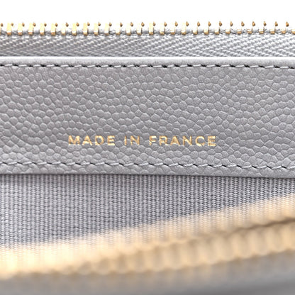 Chanel Matelasse Caviar Leather Charm Wallet on Chain Grey