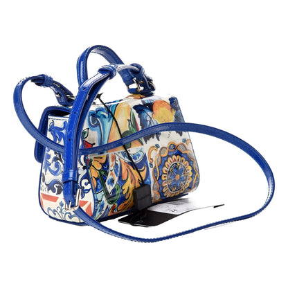 Dolce Gabbana Miss Sicily Majolica Patent Leather Micro Satchel Crossbody
