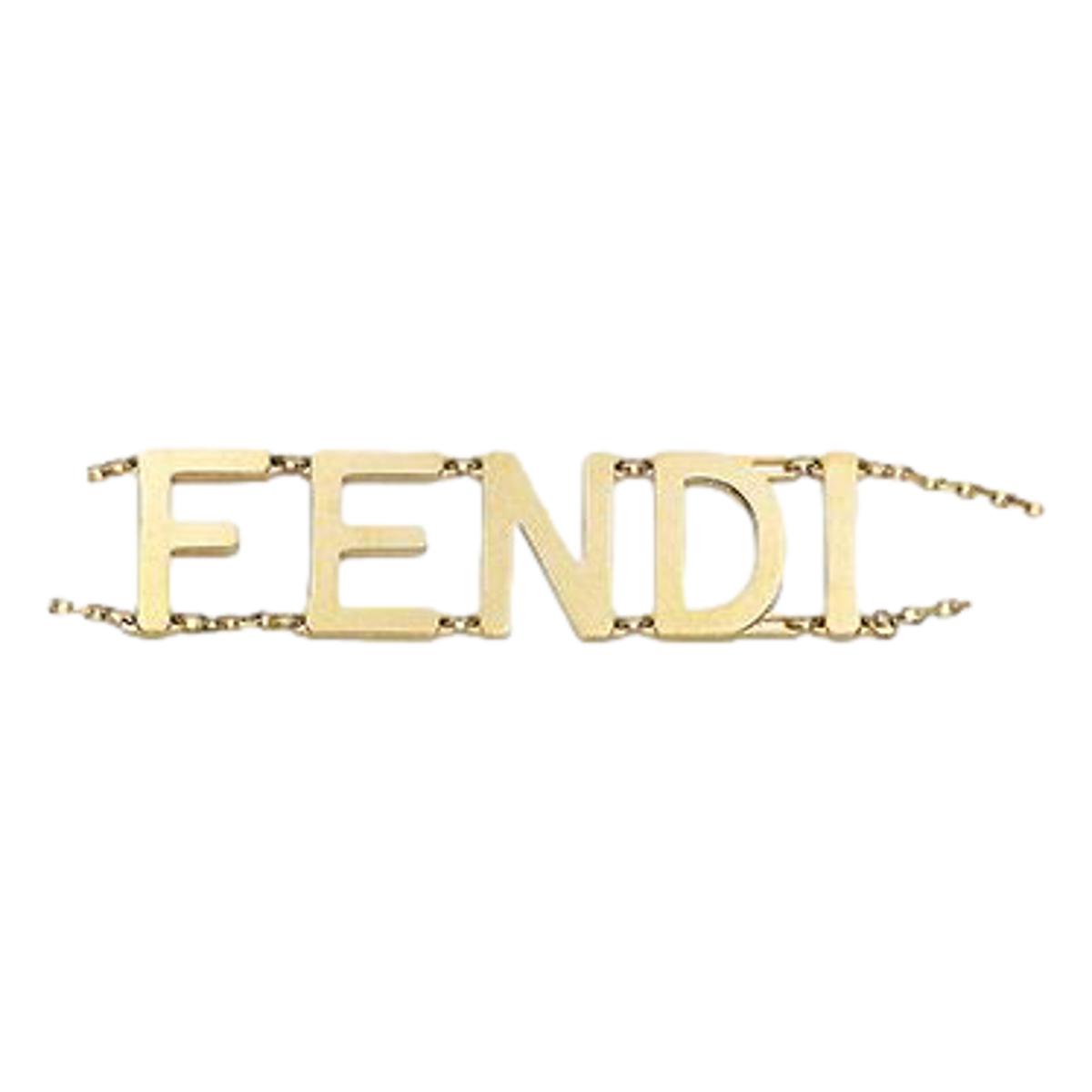 Fendi Gold-tone Letter Logo Chain Bracelet