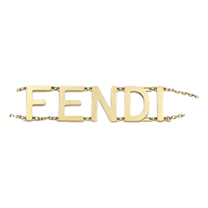 Fendi Gold-tone Letter Logo Chain Bracelet