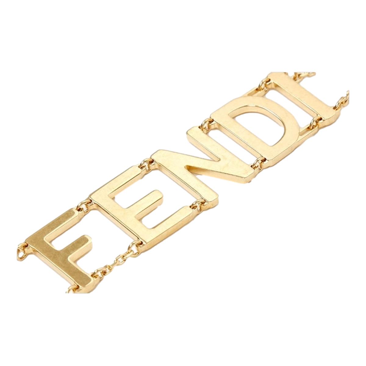 Fendi Gold-tone Letter Logo Chain Bracelet