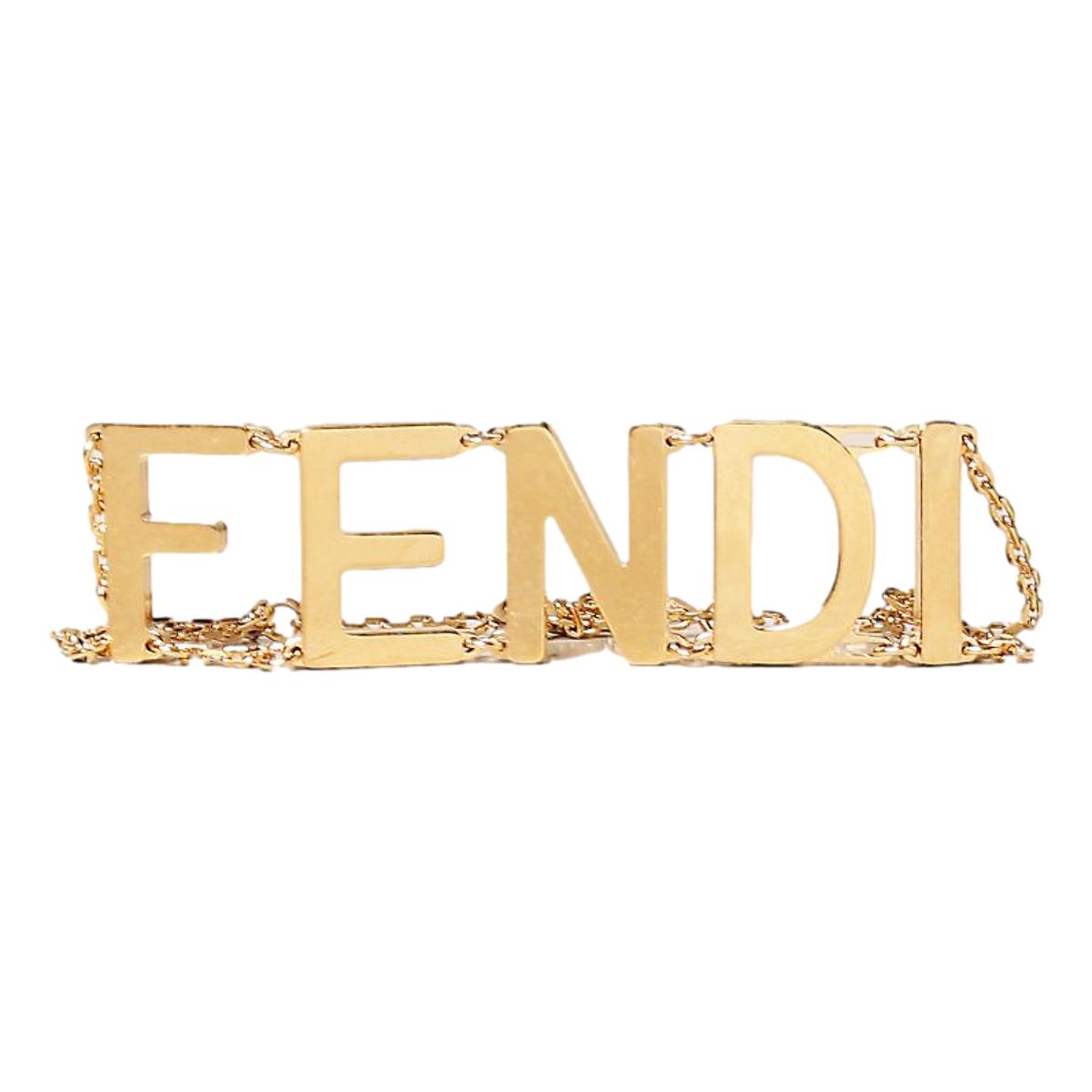 Fendi Gold-tone Letter Logo Chain Bracelet