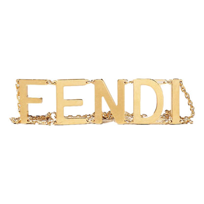 Fendi Gold-tone Letter Logo Chain Bracelet