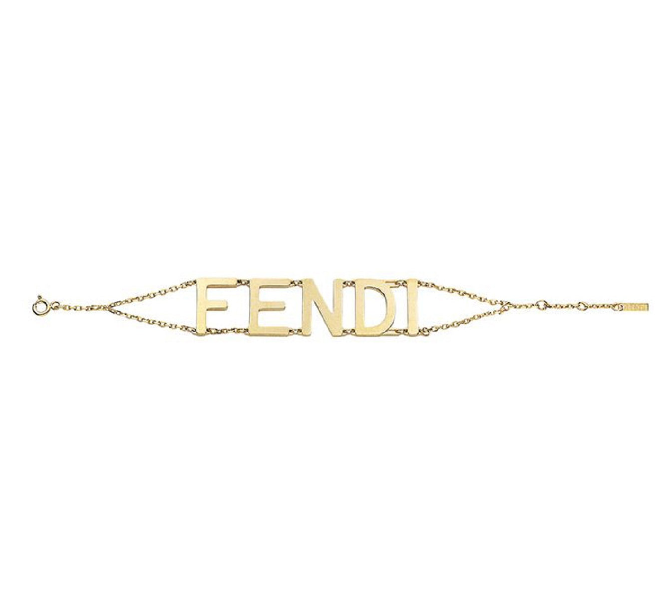 Fendi Gold-tone Letter Logo Chain Bracelet