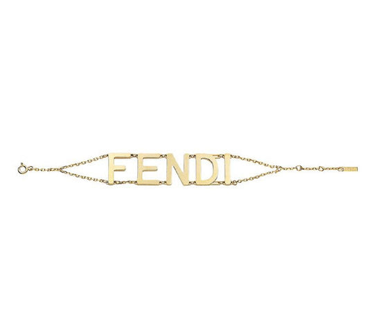 Fendi Gold-tone Letter Logo Chain Bracelet