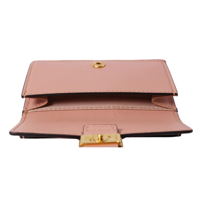 Fendi Baguette Rosa Bourbon Leather Card Holder Wallet 8M0423