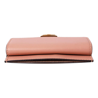 Fendi Baguette Rosa Bourbon Leather Card Holder Wallet 8M0423