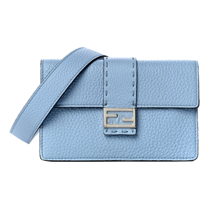 Fendi Baguette Sky Blue Leather Crossbody Belt Bag