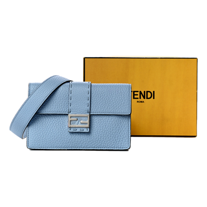 Fendi Baguette Sky Blue Leather Crossbody Belt Bag
