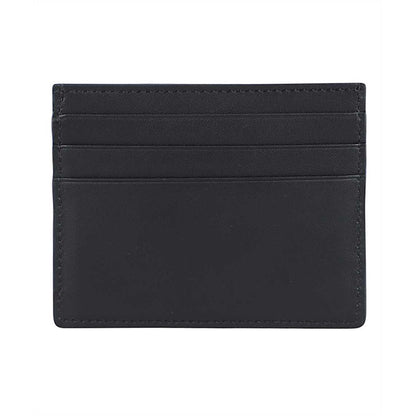 Fendi Black Calfskin Leather Yellow Logo Card Case Wallet 7M0164