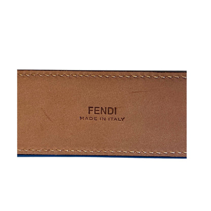 Fendi Mens Black Smooth Calfskin Leather Belt Size 105