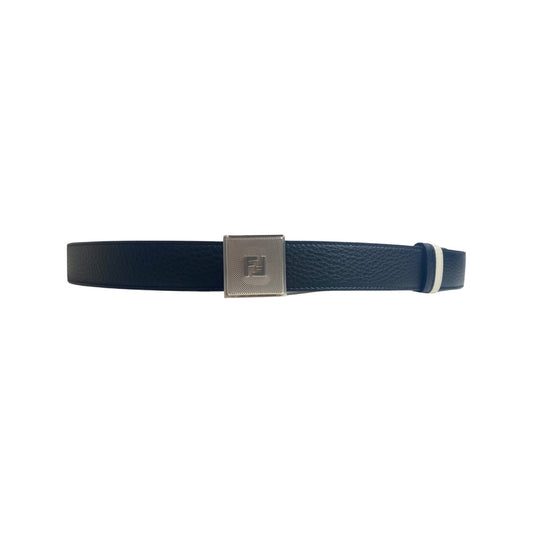 Fendi Mens Black White Reversible Grained Leather Belt 115