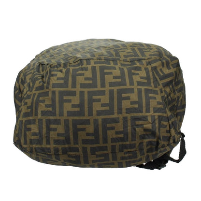 Fendi Brown Leather FF 1974 Print Charm Help Backpack Handbag