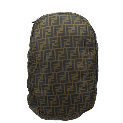 Fendi Brown Leather FF 1974 Print Charm Help Backpack Handbag