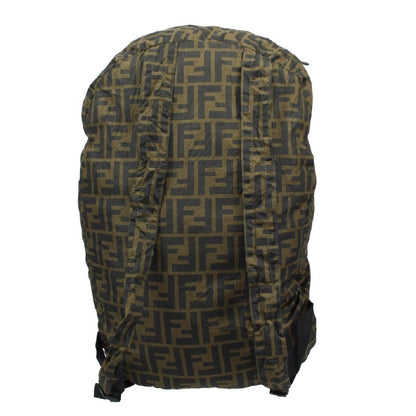 Fendi Brown Leather FF 1974 Print Charm Help Backpack Handbag