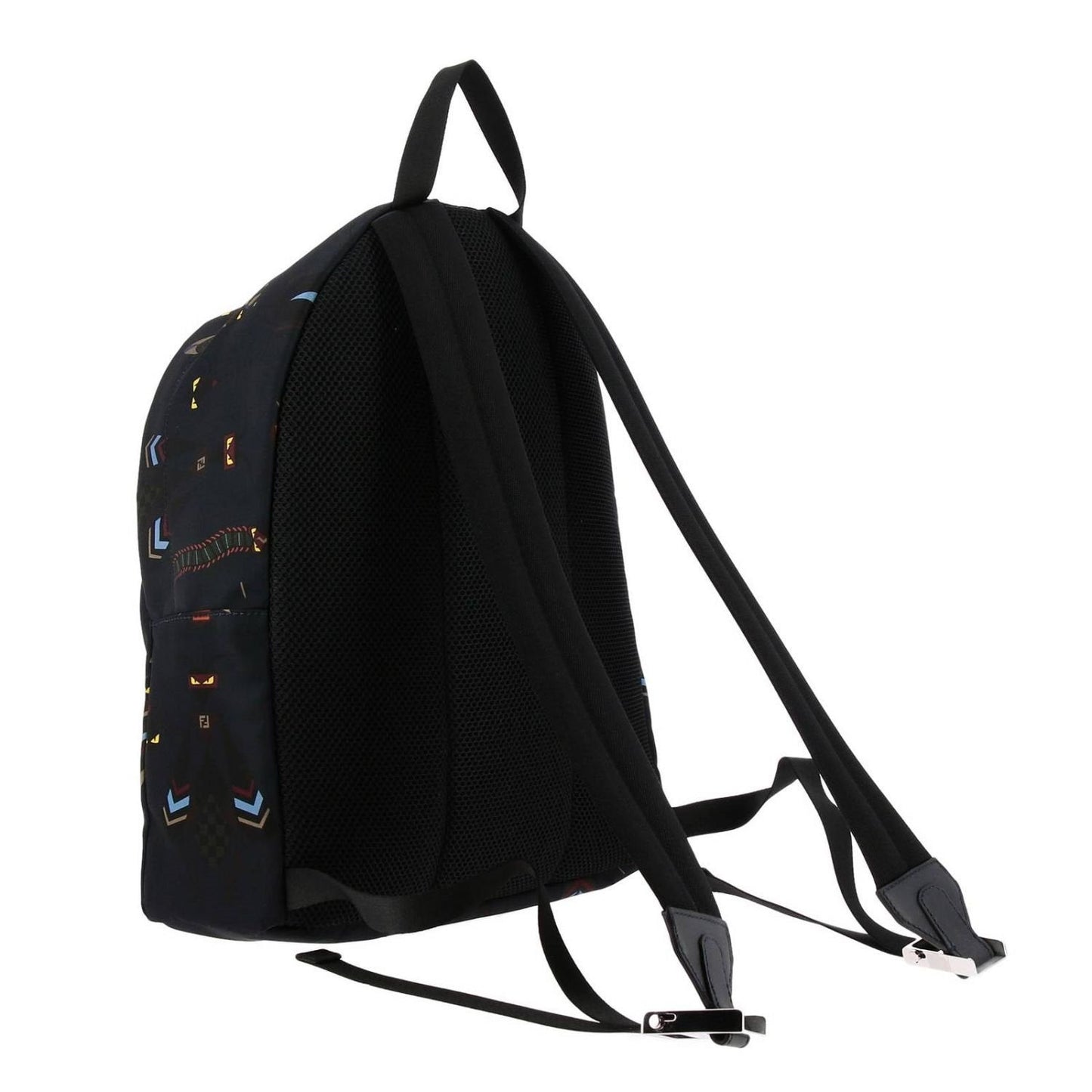 Fendi Super Bugs Navy Blue Nylon Backpack Bag 7VZ043