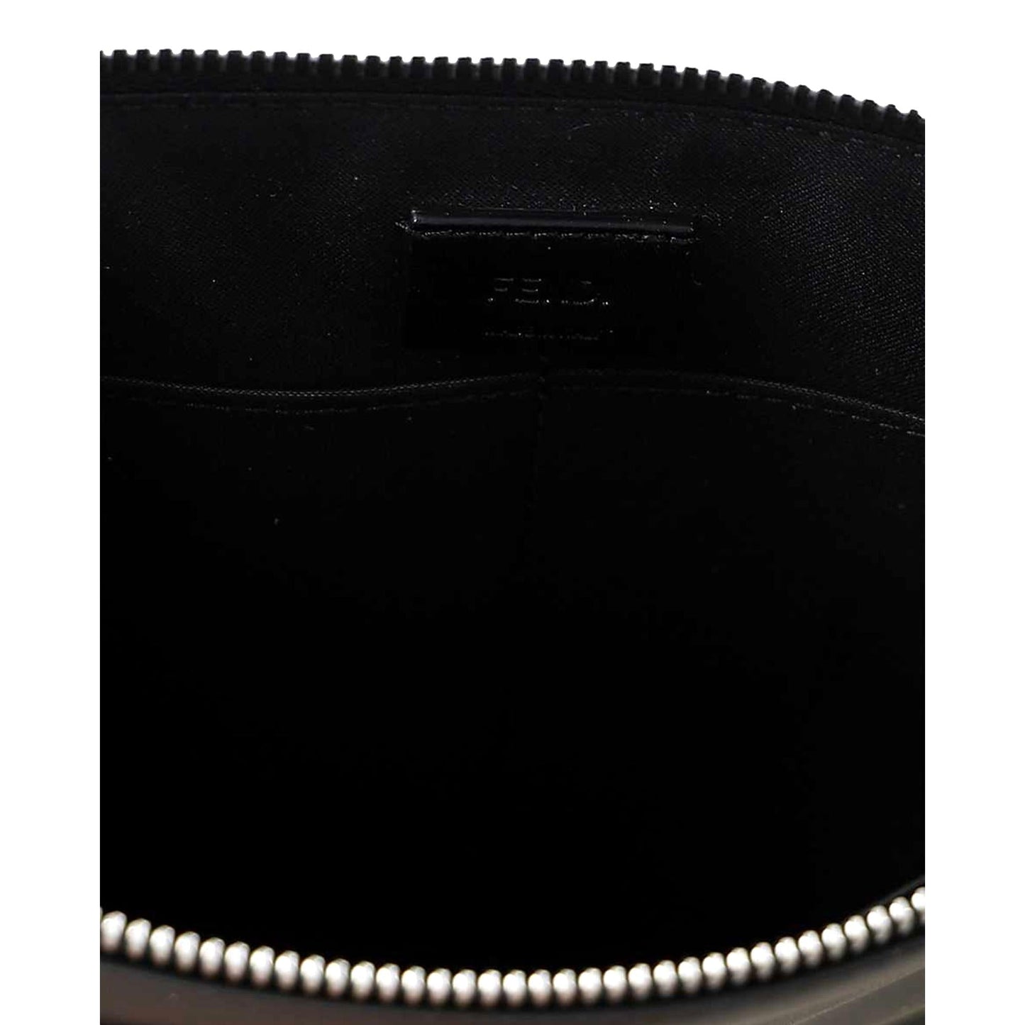 Fendi Bugs Black Calf Leather Gold Metal Wristlet Clutch 7N0110