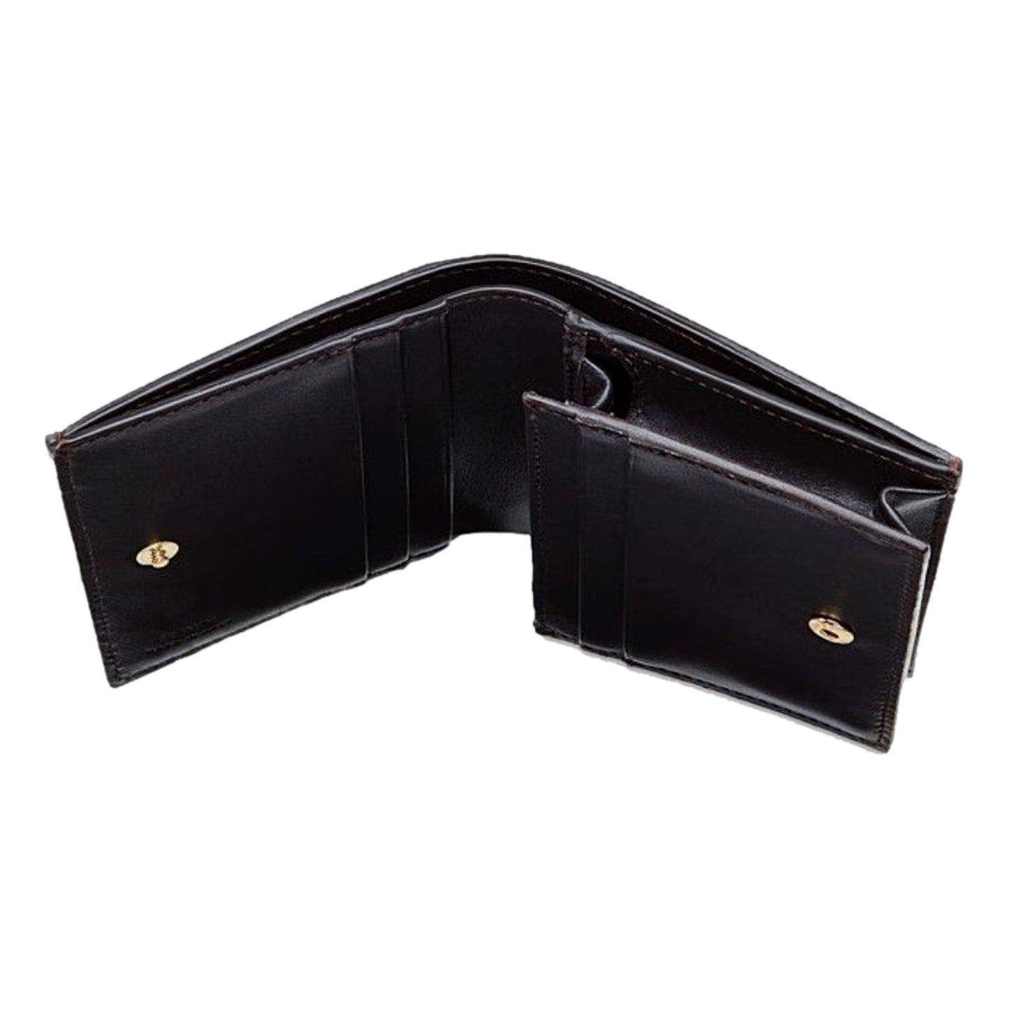 Fendi Calf Leather F Logo Brown Pink Small Bifold Wallet