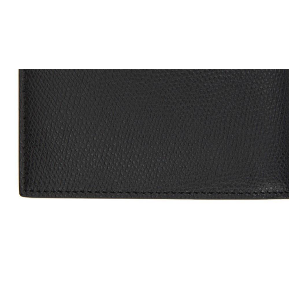 Fendi Corner Bugs Gold Black Calf Leather Card Case 7M0164