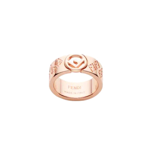 Fendi F is Fendi Engraved Rose Gold Ring Medium