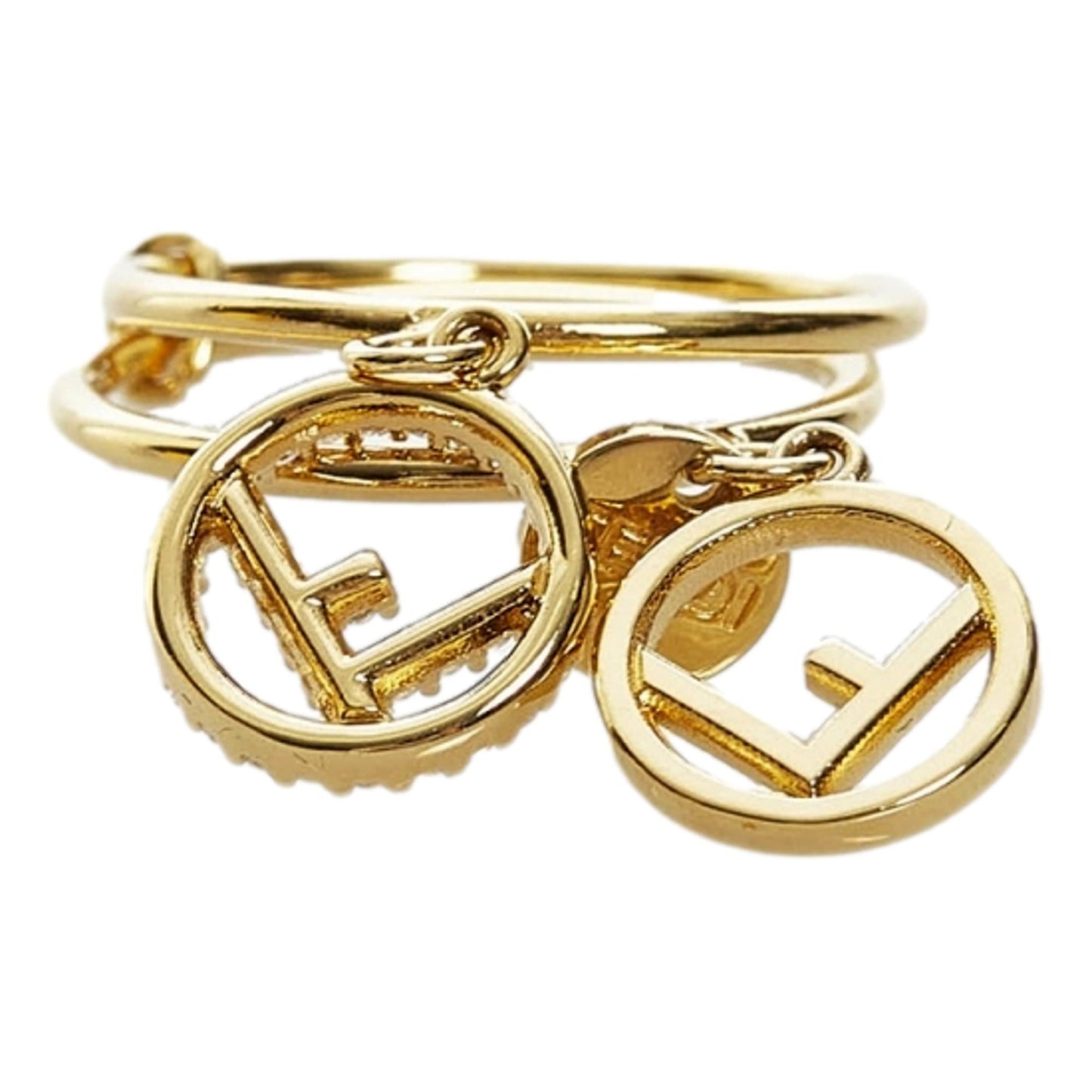 Fendi F is Fendi Soft Gold and Crystal Ring Size 8