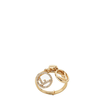 Fendi F is Fendi Soft Gold and Crystal Ring Size 8