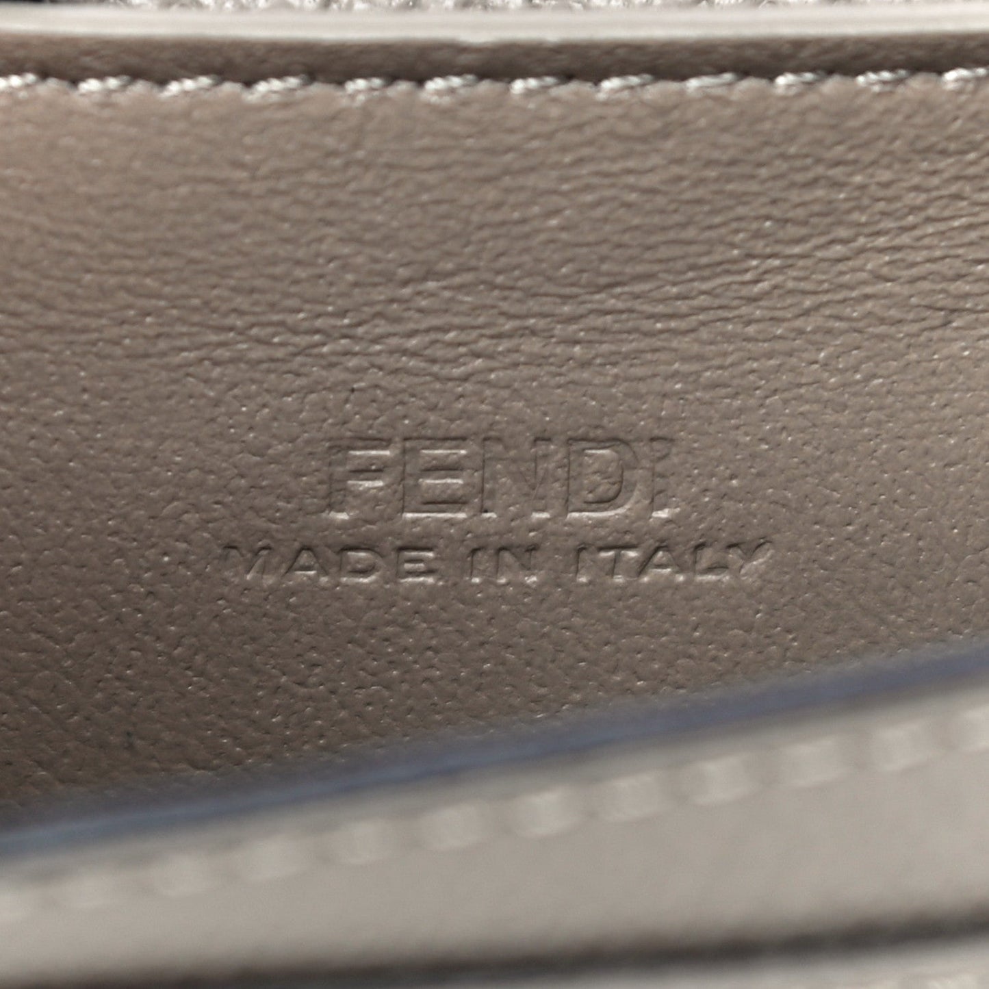 Fendi F is Fendi Tortora Grey Leather Mini Chain Wallet Bag