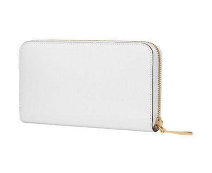 Fendi F Is Fendi White Calfskin Leather Zip Around Long Wallet