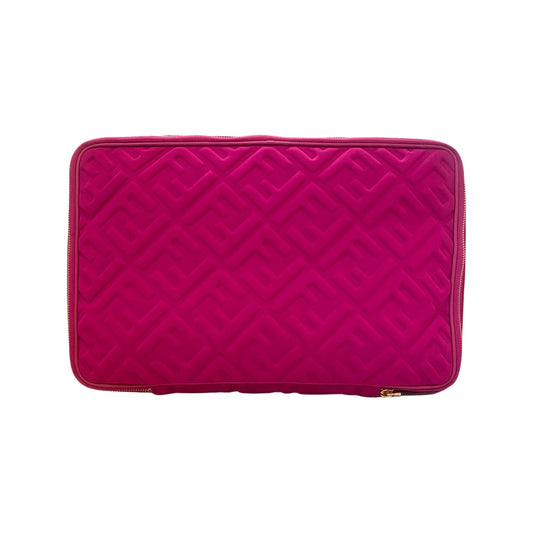 Fendi FF Embossed Lycra Magenta Cosmetic Case Large
