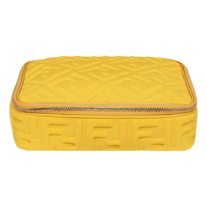 Fendi FF Embossed Lycra Yellow Cosmetic Case Medium