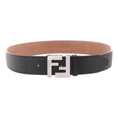 Fendi FF Logo Belt Grey Calfskin Leather Size 95-38 7C0403