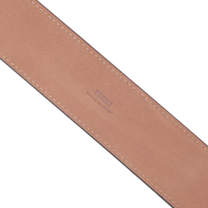 Fendi FF Logo Belt Grey Calfskin Leather Size 95-38 7C0403