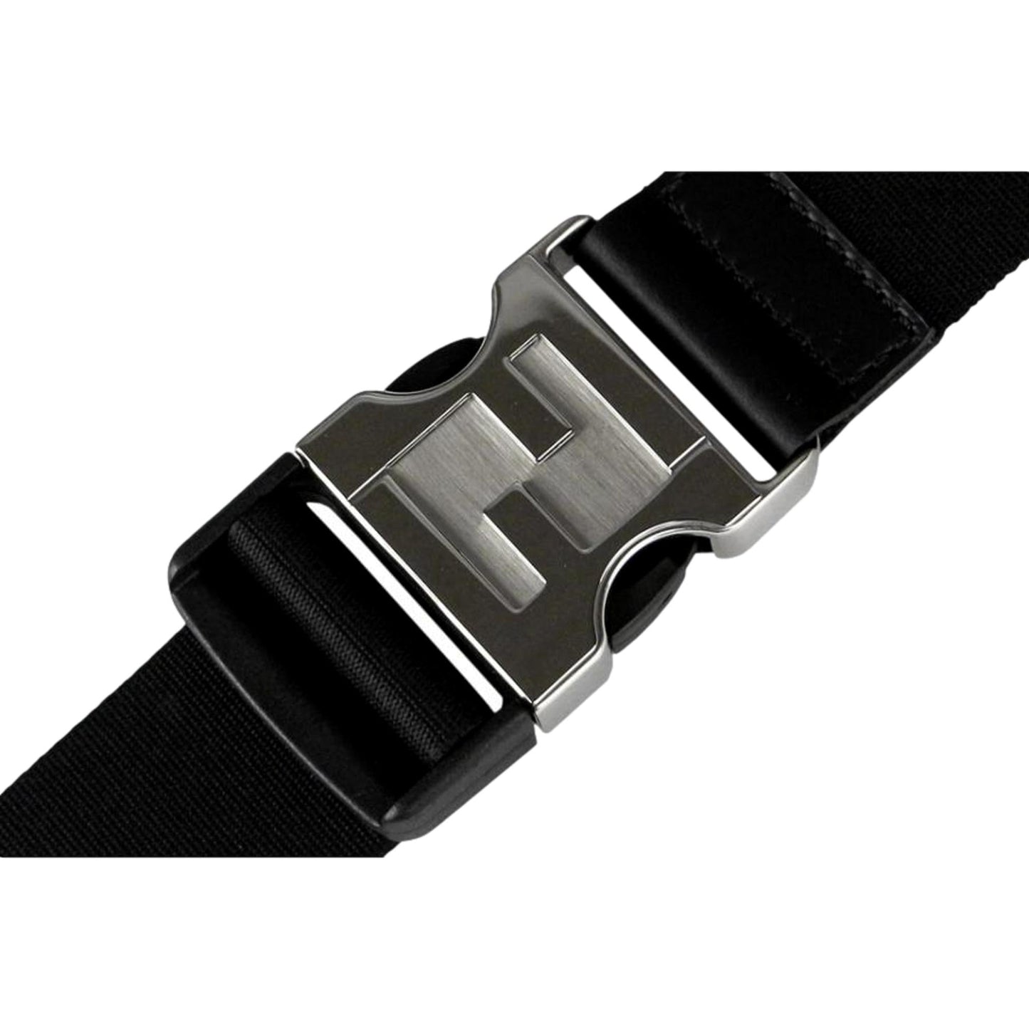 Fendi FF Woven Black Canvas Belt Bag